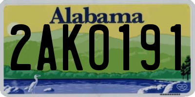 AL license plate 2AK0191