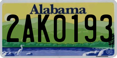 AL license plate 2AK0193