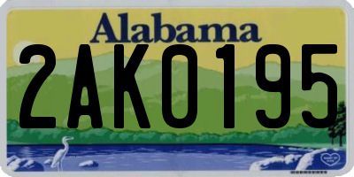 AL license plate 2AK0195