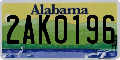 AL license plate 2AK0196