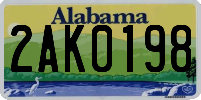 AL license plate 2AK0198