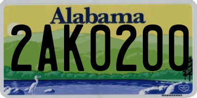 AL license plate 2AK0200