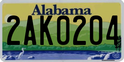AL license plate 2AK0204