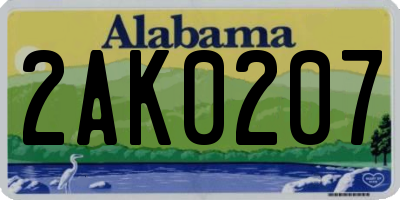 AL license plate 2AK0207