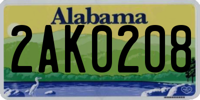 AL license plate 2AK0208