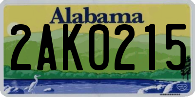 AL license plate 2AK0215