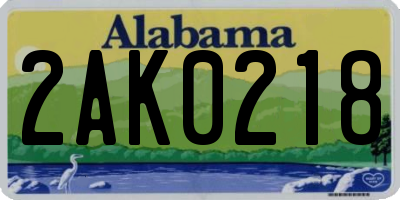 AL license plate 2AK0218