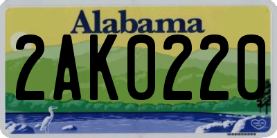 AL license plate 2AK0220