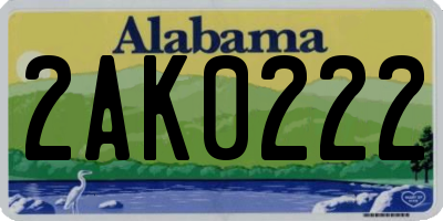 AL license plate 2AK0222