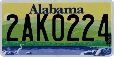 AL license plate 2AK0224