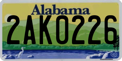 AL license plate 2AK0226