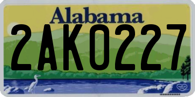 AL license plate 2AK0227
