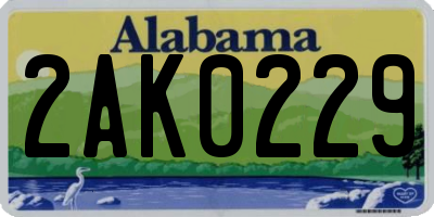 AL license plate 2AK0229