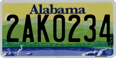 AL license plate 2AK0234
