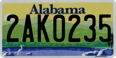 AL license plate 2AK0235