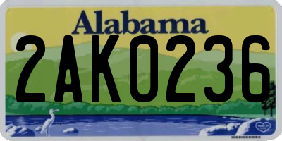 AL license plate 2AK0236