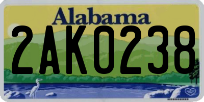 AL license plate 2AK0238