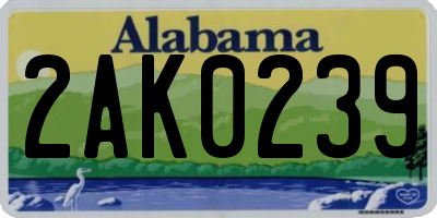 AL license plate 2AK0239