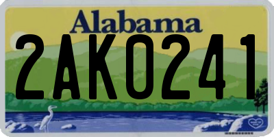 AL license plate 2AK0241
