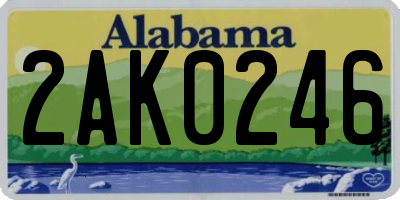 AL license plate 2AK0246