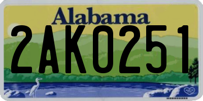AL license plate 2AK0251