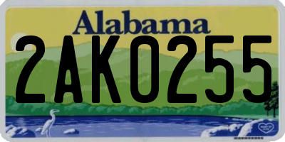 AL license plate 2AK0255