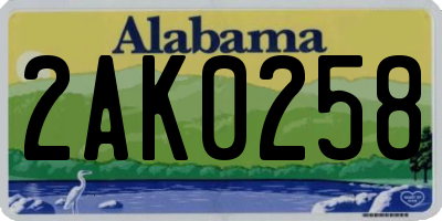 AL license plate 2AK0258