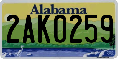 AL license plate 2AK0259