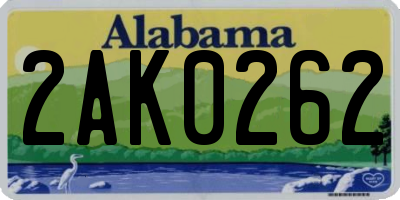 AL license plate 2AK0262