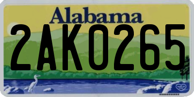 AL license plate 2AK0265