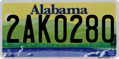 AL license plate 2AK0280