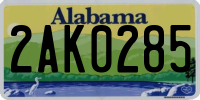AL license plate 2AK0285