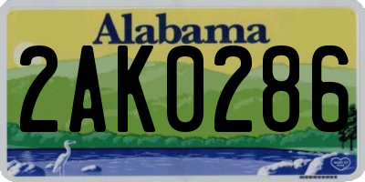 AL license plate 2AK0286