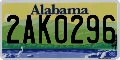 AL license plate 2AK0296