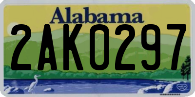 AL license plate 2AK0297