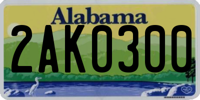 AL license plate 2AK0300
