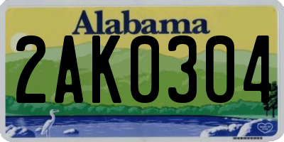 AL license plate 2AK0304