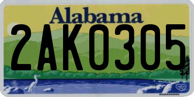 AL license plate 2AK0305