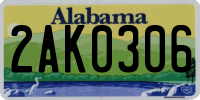 AL license plate 2AK0306