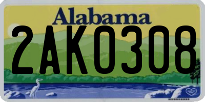 AL license plate 2AK0308
