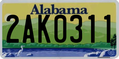 AL license plate 2AK0311