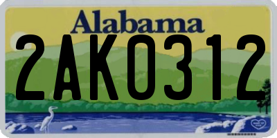 AL license plate 2AK0312
