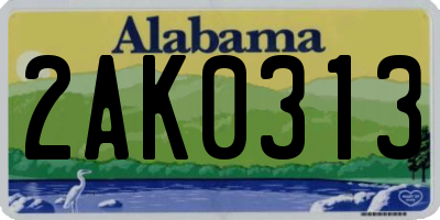 AL license plate 2AK0313