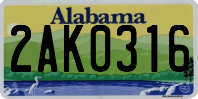 AL license plate 2AK0316