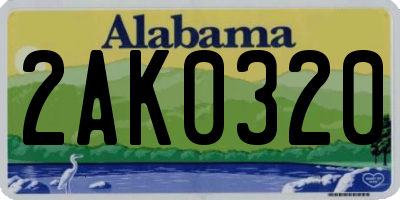 AL license plate 2AK0320