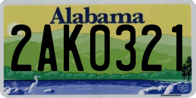 AL license plate 2AK0321