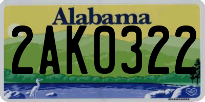 AL license plate 2AK0322