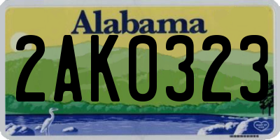 AL license plate 2AK0323