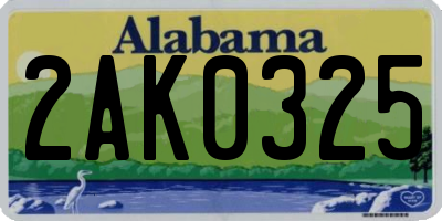 AL license plate 2AK0325