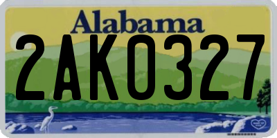 AL license plate 2AK0327